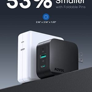 USB C PD Charger 65W, KOVOL Sprint USB Wall Charger, 2 Ports GaN III Fast Charger, USB C Travel Charger for MacBook Pro/Air, iPad Pro, iPhone 13/12/11, Dell XPS, Galaxy, Switch, and More