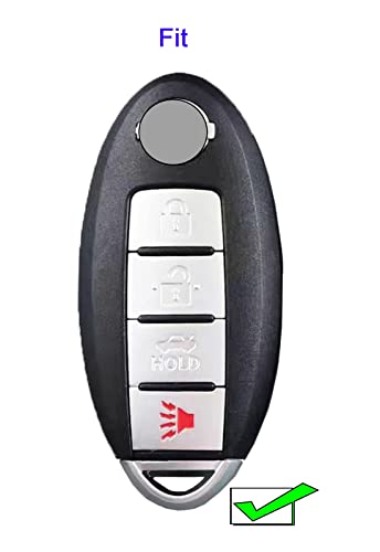 Guibuhuse Premium Soft Key Fob Cover 360°Protection Fits for Nissan Altima 2007 2008 2009 2010 2011 2012 Maxima 09-2013 2014 Murano 370Z Infiniti EX35 FX35 G37 G25 (White)