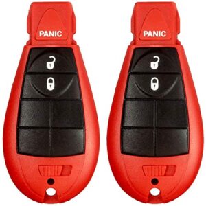 2 new red keyless entry 3 buttons key fob remote start car m3n5wy783x, iyz-c01c 56046707ae for town country dodge challenger charger durango grand caravan journey & ram