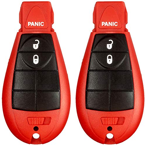 2 New Red Keyless Entry 3 Buttons Key Fob Remote Start Car M3N5WY783X, IYZ-C01C 56046707AE For Town Country Dodge Challenger Charger Durango Grand Caravan Journey & Ram