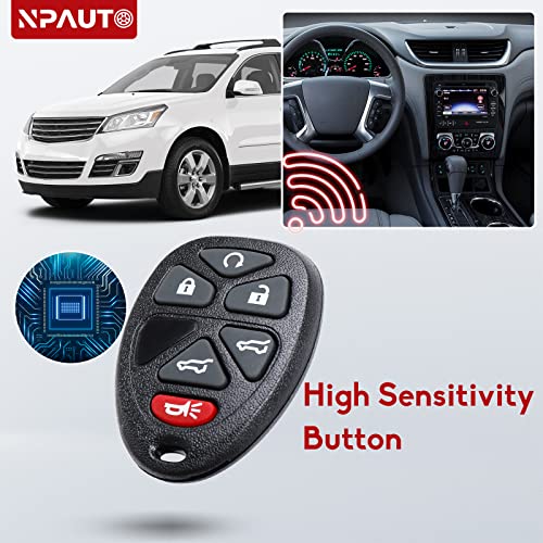 NPAUTO 2Pcs Key Fob Replacement Fits for Chevy Tahoe Suburban GMC Yukon/Yukon XL 1500 2500 Cadillac Escalade ESV/EXT 2007 2008 2009 2010 2011 2012 2013 2014 Keyless Entry Remote Start Control 15913427