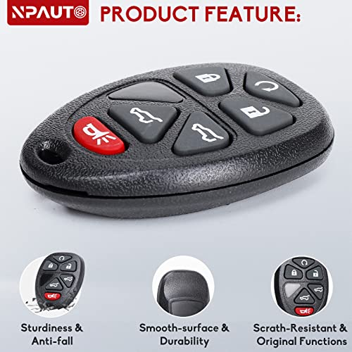 NPAUTO 2Pcs Key Fob Replacement Fits for Chevy Tahoe Suburban GMC Yukon/Yukon XL 1500 2500 Cadillac Escalade ESV/EXT 2007 2008 2009 2010 2011 2012 2013 2014 Keyless Entry Remote Start Control 15913427