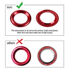 Thenice for 10th Gen Civic Door Audio Speaker Rings Anodized Aluminum A-Pillar Loudspeaker Decorations Circle Trims for Honda Civic 2016 2017 2018 2019 2020 2021 -Red