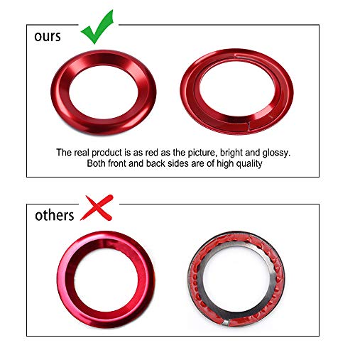 Thenice for 10th Gen Civic Door Audio Speaker Rings Anodized Aluminum A-Pillar Loudspeaker Decorations Circle Trims for Honda Civic 2016 2017 2018 2019 2020 2021 -Red