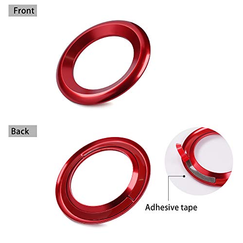 Thenice for 10th Gen Civic Door Audio Speaker Rings Anodized Aluminum A-Pillar Loudspeaker Decorations Circle Trims for Honda Civic 2016 2017 2018 2019 2020 2021 -Red