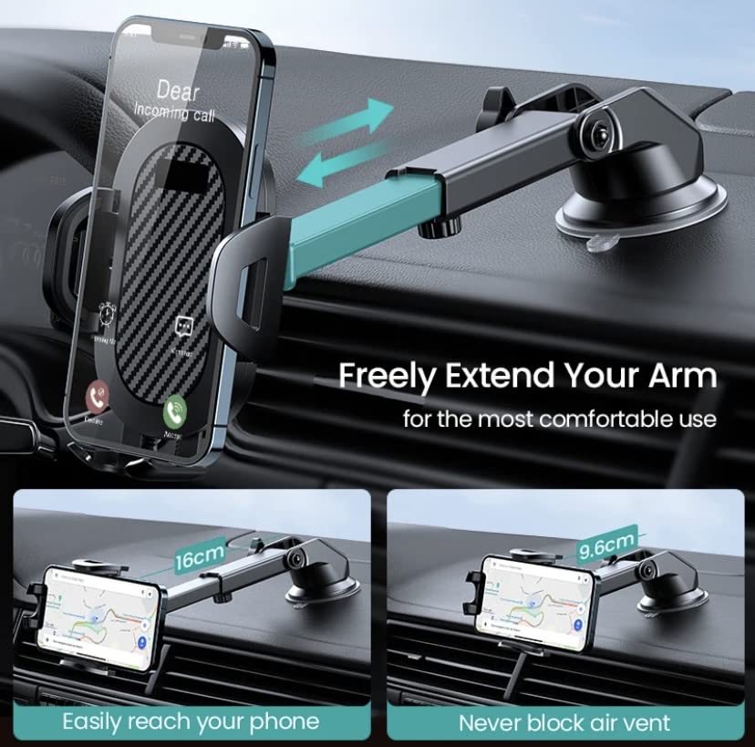 Universal Car Phone Holder ( Super Suction and Stability) Hands Free, Adjustable, for Dashboard ✅ and Windshield ✅