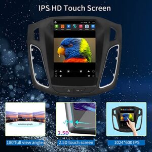 2GB+32GB Car Radio for Ford Focus 2012 2013 2014 2015 2016 2017 2018, Evonavi 10.4 inch Android 12.0 IPS Touchscreen Car Stereo with Carplay/Android Auto WiFi Bluetooth GPS Navigation FM/RDS EQ SWC