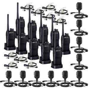 retevis rt21 two way radios(10 pack) with walkie talkie speaker mic(10 pack) for commercial organization