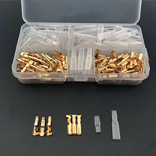 Brass box kit 3.5mm Connector Terminal Male & Female with Insulated Covers, Pack of 120(Set of 60)