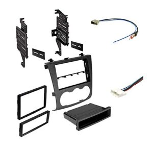 american international single or double din radio dash kit for nissan altima sedan or coupe (2007-2012) with all-in-one antenna adapter and wiring harness (ndk727cp)