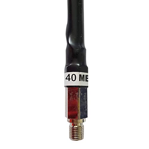 Shark Antennas S-F40 Mono Band HF 40 Meter Mobile Vertical Antenna with 3/8x24 Threads, Handles 250W Max