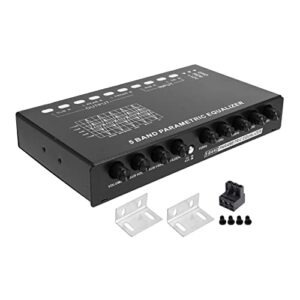 pizarra 5-Band Car Audio Equalizer, Adjustable 5 Bands EQ Car Amplifier Graphic Equalizer with CD/AUX Input Select Switch,Black