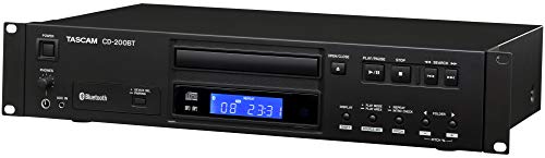 Tascam CD-200BT Rackmount Professional CD Player with Bluetooth Wireless & Hosa CPR-202 Dual 1/4" TS to Dual RCA Stereo Interconnect Cable, 2 Meters