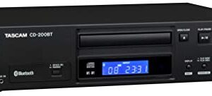 Tascam CD-200BT Rackmount Professional CD Player with Bluetooth Wireless & Hosa CPR-202 Dual 1/4" TS to Dual RCA Stereo Interconnect Cable, 2 Meters