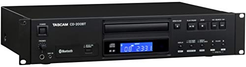 Tascam CD-200BT Rackmount Professional CD Player with Bluetooth Wireless & Hosa CPR-202 Dual 1/4" TS to Dual RCA Stereo Interconnect Cable, 2 Meters