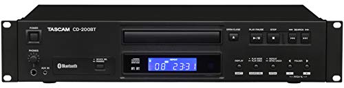 Tascam CD-200BT Rackmount Professional CD Player with Bluetooth Wireless & Hosa CPR-202 Dual 1/4" TS to Dual RCA Stereo Interconnect Cable, 2 Meters