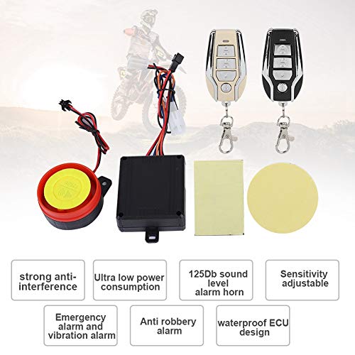 12V Motorcycle Security Kit Alarm System Anti-Hijacking Cutting Off Remote Engine Start Arming Disarming, Electric Bike Anti-Theft Alarm System, Streetcar Security Alarm Remote Control Engine 125dB