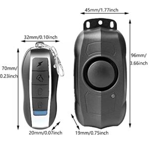 120db Security Alarm, Wireless Bike Motorcycle Wireless Remote Control USB Charge Vibration Security Alarm Anti-Thief Alerter for Scooter, Bicycle, Vehicle, Door and Window or Anything