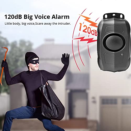 120db Security Alarm, Wireless Bike Motorcycle Wireless Remote Control USB Charge Vibration Security Alarm Anti-Thief Alerter for Scooter, Bicycle, Vehicle, Door and Window or Anything