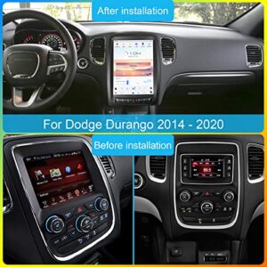 NAKEVICH Android 11 Qualcomm Car Radio for Dodge Durango 2014-2020 Stereo Replacement Tesla Style Dash Touch Screen Android Auto GPS Navigation Head Unit Audio Multimedia Player