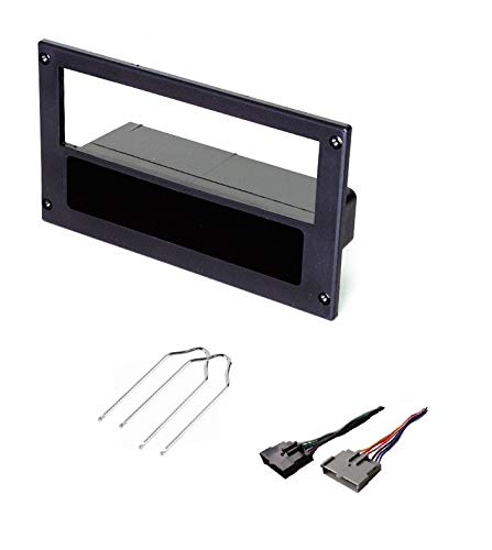 ASC Car Stereo Install Dash Kit and Wire Harness for Installing an Aftermarket Single Din Radio for 1987 1988 1989 1990 1991 1992 1993 Ford Mustang