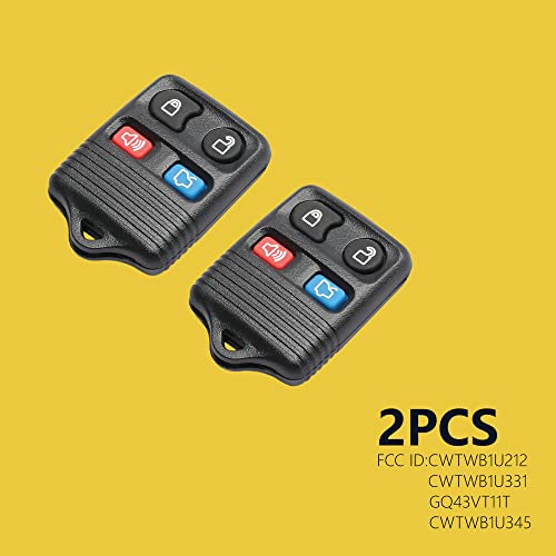 CENTAURUS Key Fob Case (Set of 2) Replace CWTWB1U212 CWTWB1U331 GQ43VT11T CWTWB1U345 Replacement for- keyless Entry Remote 4 Button(Just only Case)