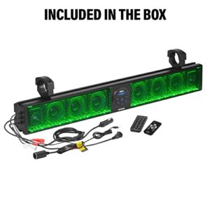 BOSS Audio Systems BRT36RGB ATV UTV Sound Bar System - 36 Inches Wide, IPX5 Rated Weatherproof, Bluetooth Audio, Amplified, 4 inch Speakers, 1 Inch Tweeters, USB Port, RGB Multicolor Illumination