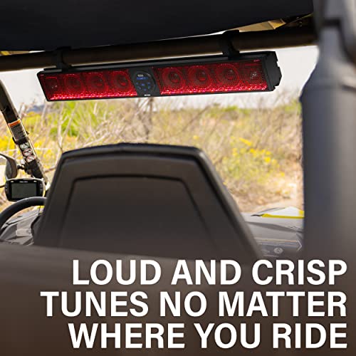 BOSS Audio Systems BRT36RGB ATV UTV Sound Bar System - 36 Inches Wide, IPX5 Rated Weatherproof, Bluetooth Audio, Amplified, 4 inch Speakers, 1 Inch Tweeters, USB Port, RGB Multicolor Illumination