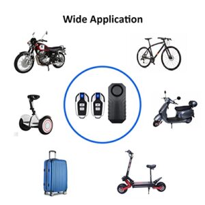 Mengshen Anti-Theft Motorcycle Bike Alarm, Bicycle Security Alarm Vibration Motion Sensor Waterproof 110dB (2 Remote Control Included)