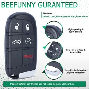 Beefunny 433MHz ID46 Chip M3N-40821302 Replacement 4+1 5 Button Smart Remote Key Fob for Chrysler 300 2011-2018 (1)