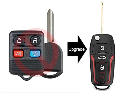 AutoKeyMax Compatible With 2008 2009 2010 2011 2012 2013 2014 Ford Escape Expedition Explorer Upgraded Flip Remote Key Fob 315MHz 4D63-80 Chip 4 button FCCID: CWTWB1U331 (Single)