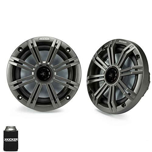 KICKER 6.5" Charcoal Marine Speakers (Qty-4) 2 Pairs of OEM Replacement Speakers