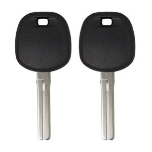 keyless2go replacement for new uncut transponder ignition car key toy50 (2 pack)
