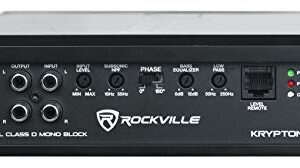 Rockville W65K9D2 6.5" 1000w Peak Car Audio Subwoofer Bundle Krypton-M3 1 Ohm Car Amplifier, RWK4CU Wiring Kit, REC130 Quad 6.5" Enclosure Box, Dual Sub Box Installation Kit