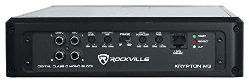 Rockville W65K9D2 6.5" 1000w Peak Car Audio Subwoofer Bundle Krypton-M3 1 Ohm Car Amplifier, RWK4CU Wiring Kit, REC130 Quad 6.5" Enclosure Box, Dual Sub Box Installation Kit