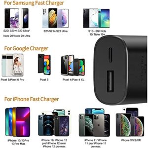 Super Fast Charger,25W Type C Wall Charger for Samsung Galaxy S22/S22 Ultra/S22+, Note 10/Note 20/S20/S21/S10/S9/S8 and More, Samsung Fast Charger with 6ft Cable, 2-Pack