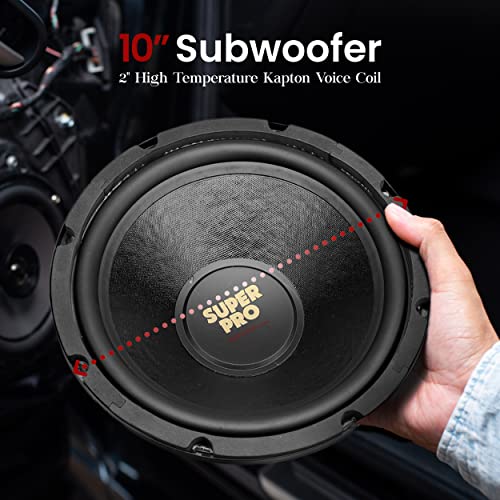 Pyramid 10 Inch Car Subwoofer Speaker - 500 Watt High Powered Car Audio Sound Component Speaker System w/ 2 Inch High-Temperature Kapton Voice Coil, 85.6 dB, 8 Ohm, 60 oz Magnet - Pyramid PW1048USX