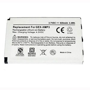 mpf products 920mah 990552 l01l40321 battery replacement compatible with pioneer gex-xmp3, sirius xm xmp3, xmp3i & xmp3h1 portable satellite radio receivers xm-6900-0004-00