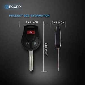 ECCPP Remote Key Fob replacement for Infiniti for FX35 FX45 QX4 for Nissan for Rogue for Xterra for Frontier for Murano for Quest for Titan for Armada for Sentra CWTWB1U751A 1788D-WB1U751A-2pcs