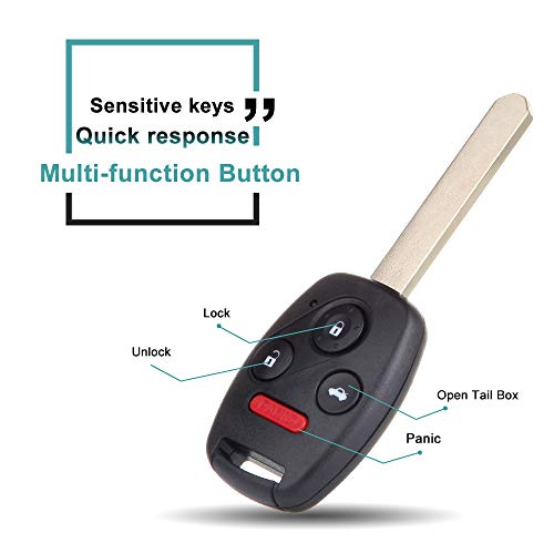 SELEAD 2pcs Flip Key Fob Keyless Entry Remote fit for 2004-2012 for Honda for CR-V for Accord Antitheft Keyless Entry Systems 35111-SHJ-305 4 Buttons