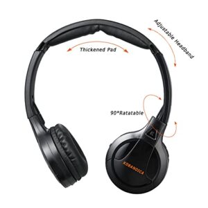 KOBANOICA IR Headphones for Car DVD,Car Headphones Wireless,Universal 2 Channel Infrared Headphones for Odyssey Entertainment System(3 Pack)