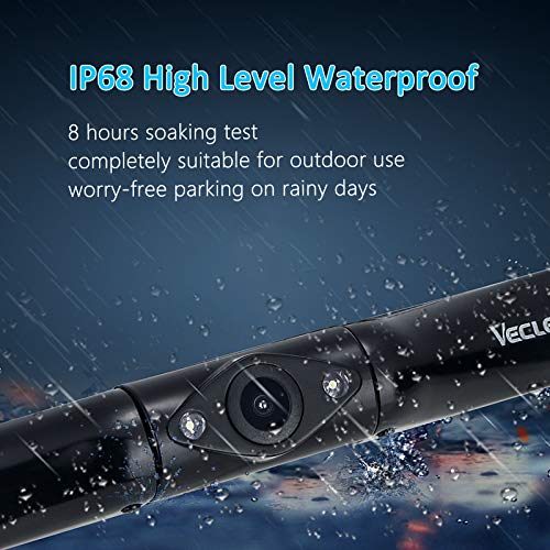 HD Backup Camera VECLESUS VC1 Car Rear View License Plate Back up Camera, Wide View Angle Night Vision Waterproof Easy Installation 720P Universal Backup Camera for Car, Sedan, Pickup, SUV and Truck