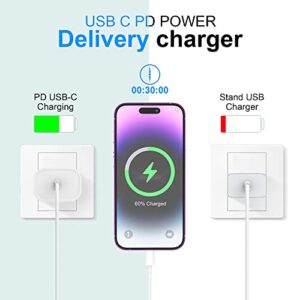 【Apple MFi Certified】 3Pack iPhone 14 13 12 11 Fast Charger,Apple Block USB C Fast Wall Plug with 6ft USB C to Lightning Cable for iPhone14/13/13Pro Max/12/12 Pro Max/11/11Pro Max/XS/XR/X,iPad