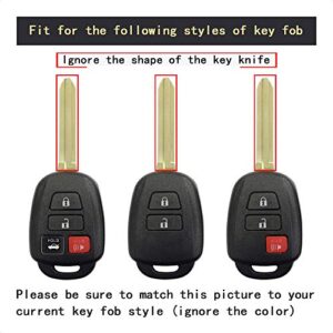 TANGSEN Key Fob Case Cover Compatible with Scion FR-S IQ TC XB Toyota 86 Camry Corolla Highlander Prius C RAV4 Sequoia Tacoma Tundra Yaris 2 3 4 Button Keyless Entry Remote 3D Carbon Fiber ABS Emboss