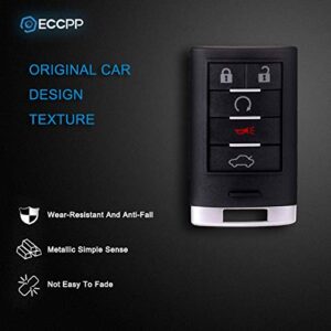 ECCPP 1x Replacement for Uncut Keyless Entry Remote Control Car Key Fob Shell Case for 05-14 Cadillac CTS/STS