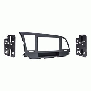 carxtc double din install car stereo dash kit for a aftermarket radio fits 2017-2018 hyundai elantra trim bezel is painted matte black