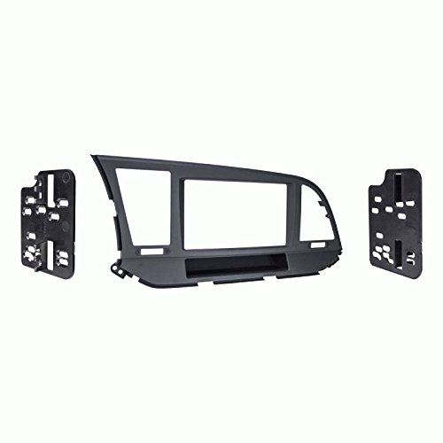 Carxtc Double Din Install Car Stereo Dash Kit for a Aftermarket Radio Fits 2017-2018 Hyundai Elantra Trim Bezel is Painted Matte Black