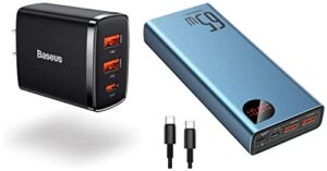 baseus (travel essential) 65w laptop power bank and 30w 3-port charger