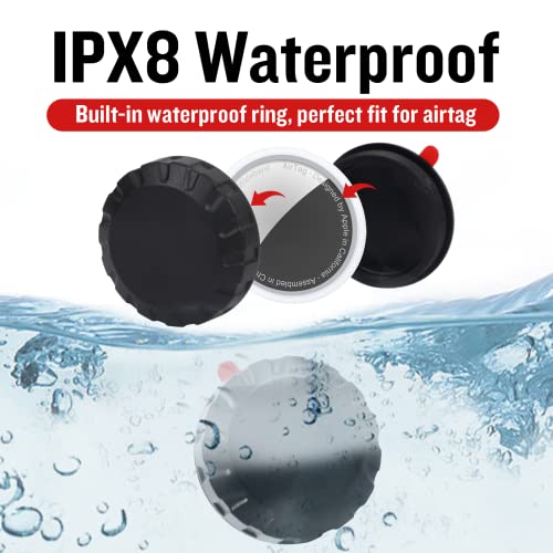 4Pack IPX8 Waterproof AirTag Holder Case, Sticker Mount Case for Apple Air Tag with 3M Adhesive Sticker Cover, Hidden Protective Shockproof GPS Tracker for Bike Car Luggage Drone Remote Camera