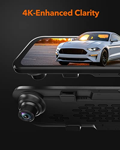 【G840S + Rear Camera Bracket】 WOLFBOX G840S Mirror Dash Cam for Trucks & Rear Camera Bracket